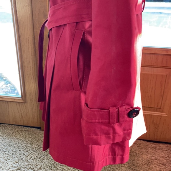 DKNY Maroon Women’s Double Breasted Trench Coat - Picture 5 of 12